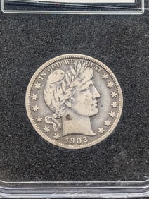 1902 Barber Half Dollar VF In Plastic Holder
