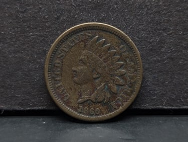 1860 Rounded Bust Copper Nickel Indian Head Cent. VF Detail.