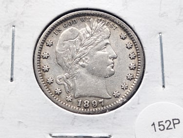 1897 Barber Quarter XF/AU