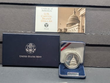 1994-S PROOF U.S. Capitol Commemorative Silver Dollar in OGP w/ COA