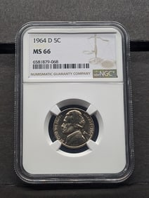 1964-D Jefferson Nickel - NGC MS66