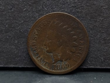 1869 Indian Head Cent. Good detail. Really tough date.