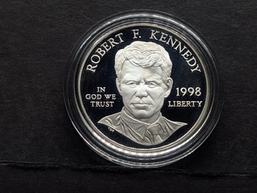 1998-S PROOF Robert F. Kennedy Commemorative Silver Dollar in Capsule