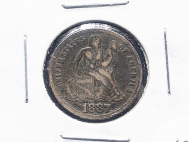 1887 Seated Liberty Dime VG/F