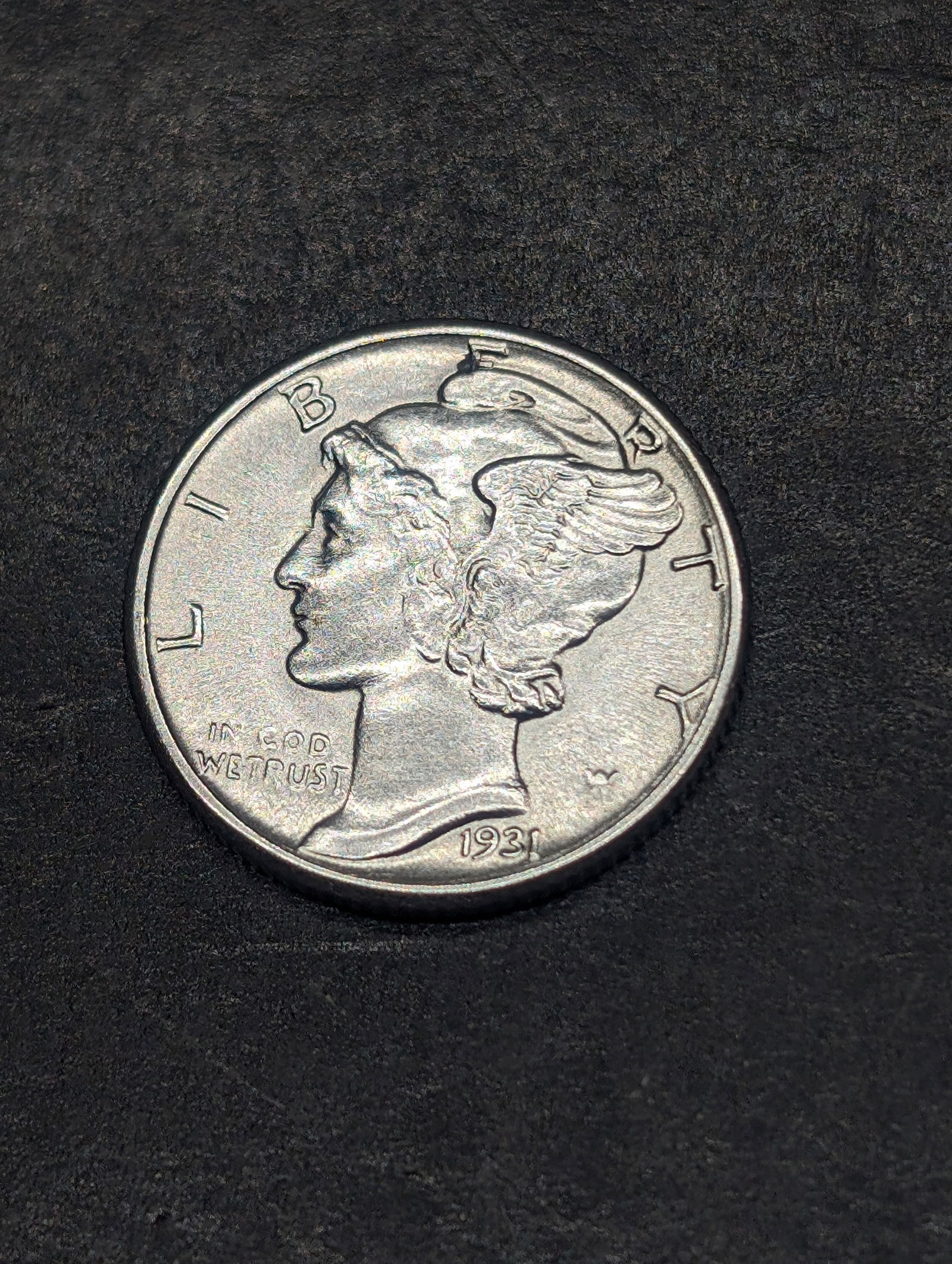 **AU** 1931 Mercury Silver Dime (1 of 2)