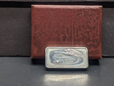 1000 Grains STERLING SILVER 1971 10th Anniv. America in Space Designed Art Bar