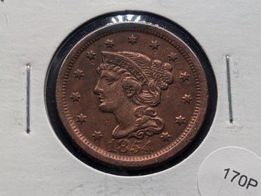 1854 Large Cent XF+