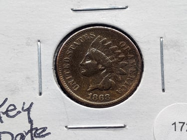 1868 Key Date Indian Head Cent VG+