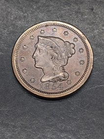 **XF+** 1854 Braided Hair Large Cent
