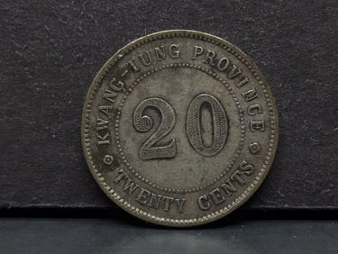 1920 China Silver 20 Cents from Kwang Tung Province. 5.4 grams silver. Nice coin.
