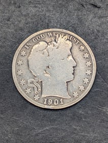 **GOOD+** 1901-S Barber Silver Half Dollar