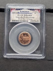 2009-D Lincoln Professional Cent - PCGS MS66 RD *First Day of Issue*