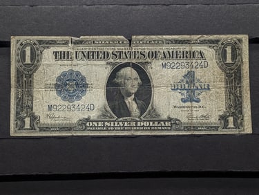 Series 1923 One Dollar Silver Cert - Horse Blanket Worn