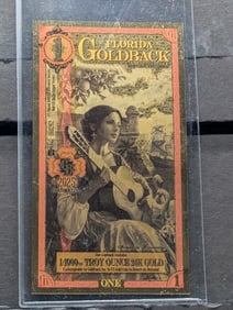 1/1000th Troy Oz. 24k PURE GOLD 2025 $1.00 Florida Goldback