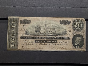 1864 Twenty Dollar CSA Note