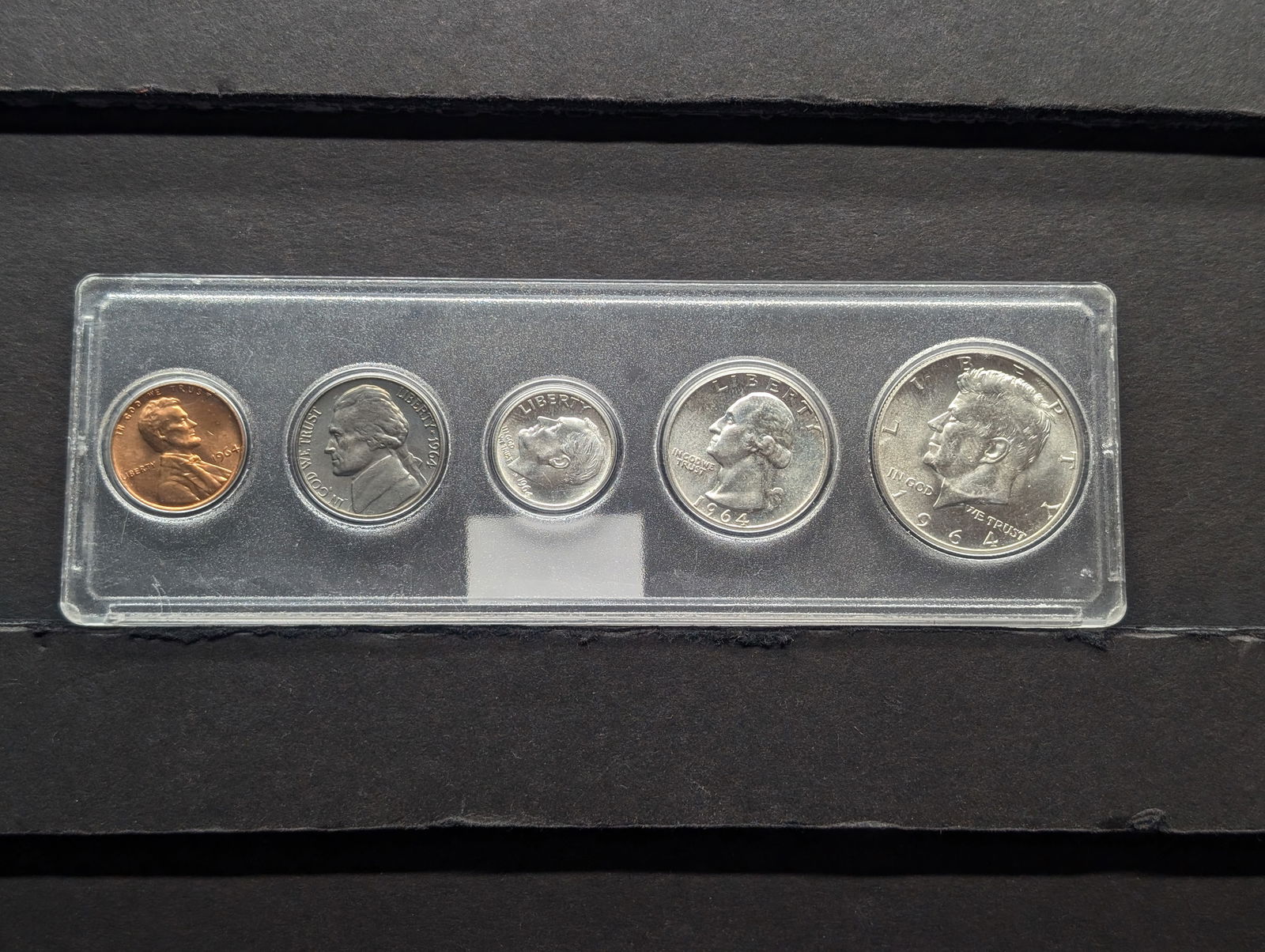 1964 Year Coin Set in Plastic Case - Includes Silver (1 of 2)