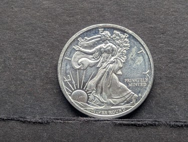 1/2 Oz. .999 FINE SILVER Walking Liberty Half Dollar Designed Round