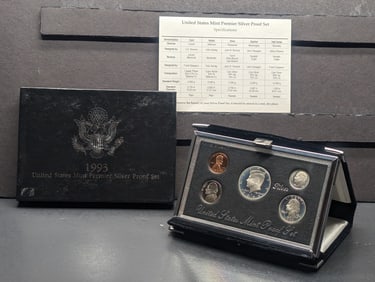 1993-S U.S. Mint Premier Silver Proof Set in OGP w/ COA