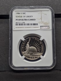 1986-S PROOF Statue of Liberty Half Dollar - NGC PF69 ULTRA CAMEO