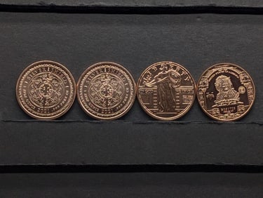 1 Oz. Each .999 FINE COPPER Various Designed Rounds (4 PCS)