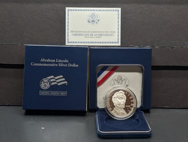 2009-P PROOF Abraham Lincoln Commemorative Silver Dollar in OGP w/ COA