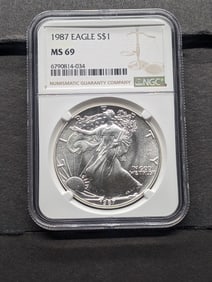 1987 American Silver Eagle - PCGS MS69