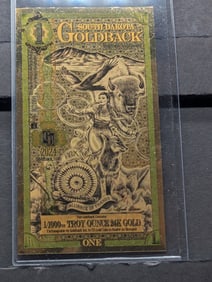 1/1000th Troy Oz. 24k PURE GOLD 2024 $1.00 South Dakota Goldback