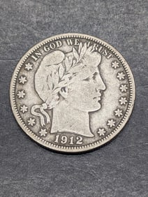 **FINE+** 1912 Barber Silver Half Dollar