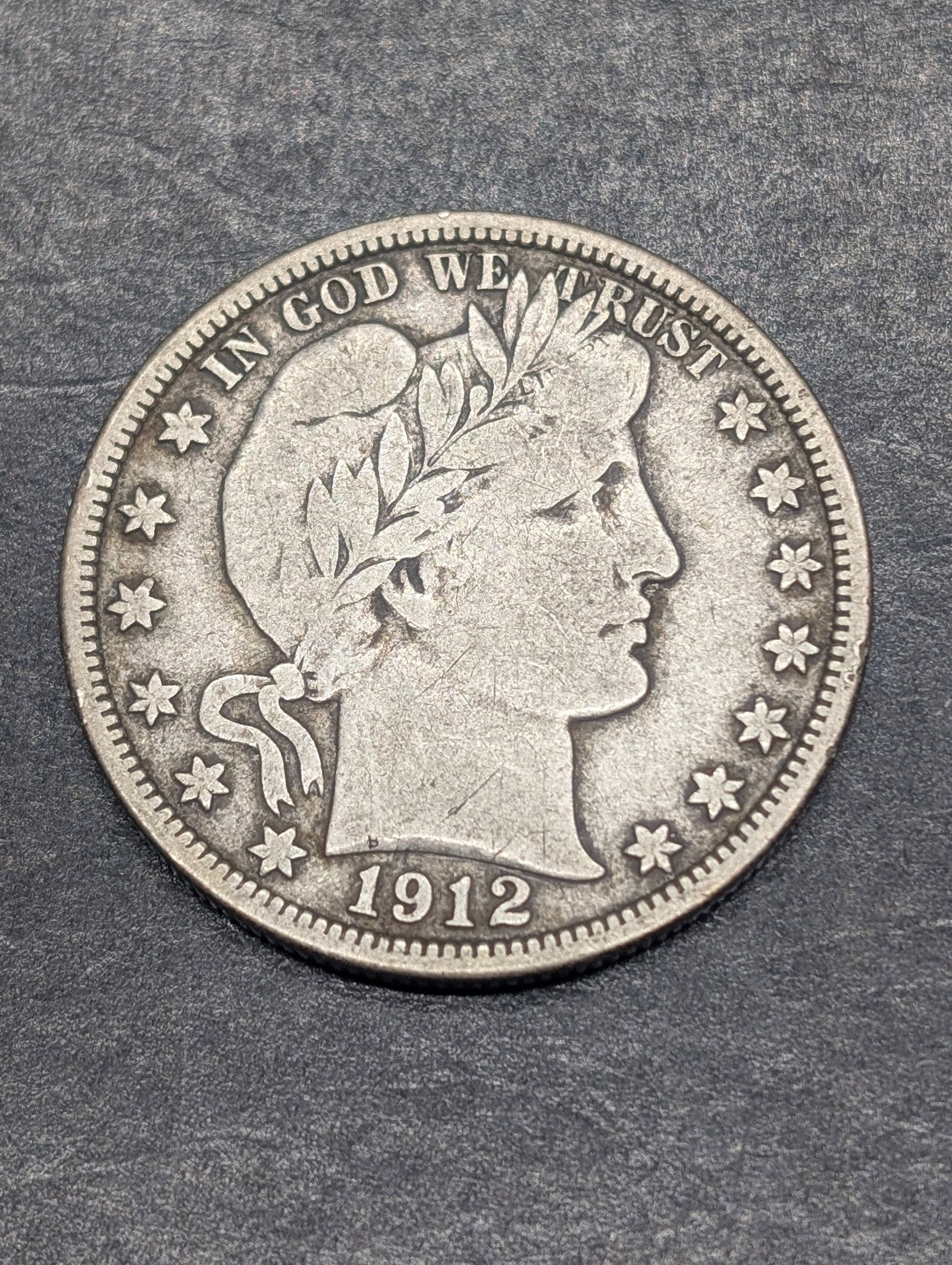 **FINE+** 1912 Barber Silver Half Dollar (1 of 2)