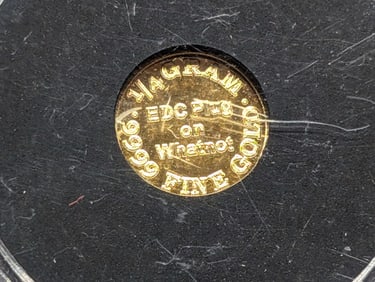 1/4th Gram .9999 FINE GOLD EDC Plug on Whatnot Designed Miniature Round in Capsule