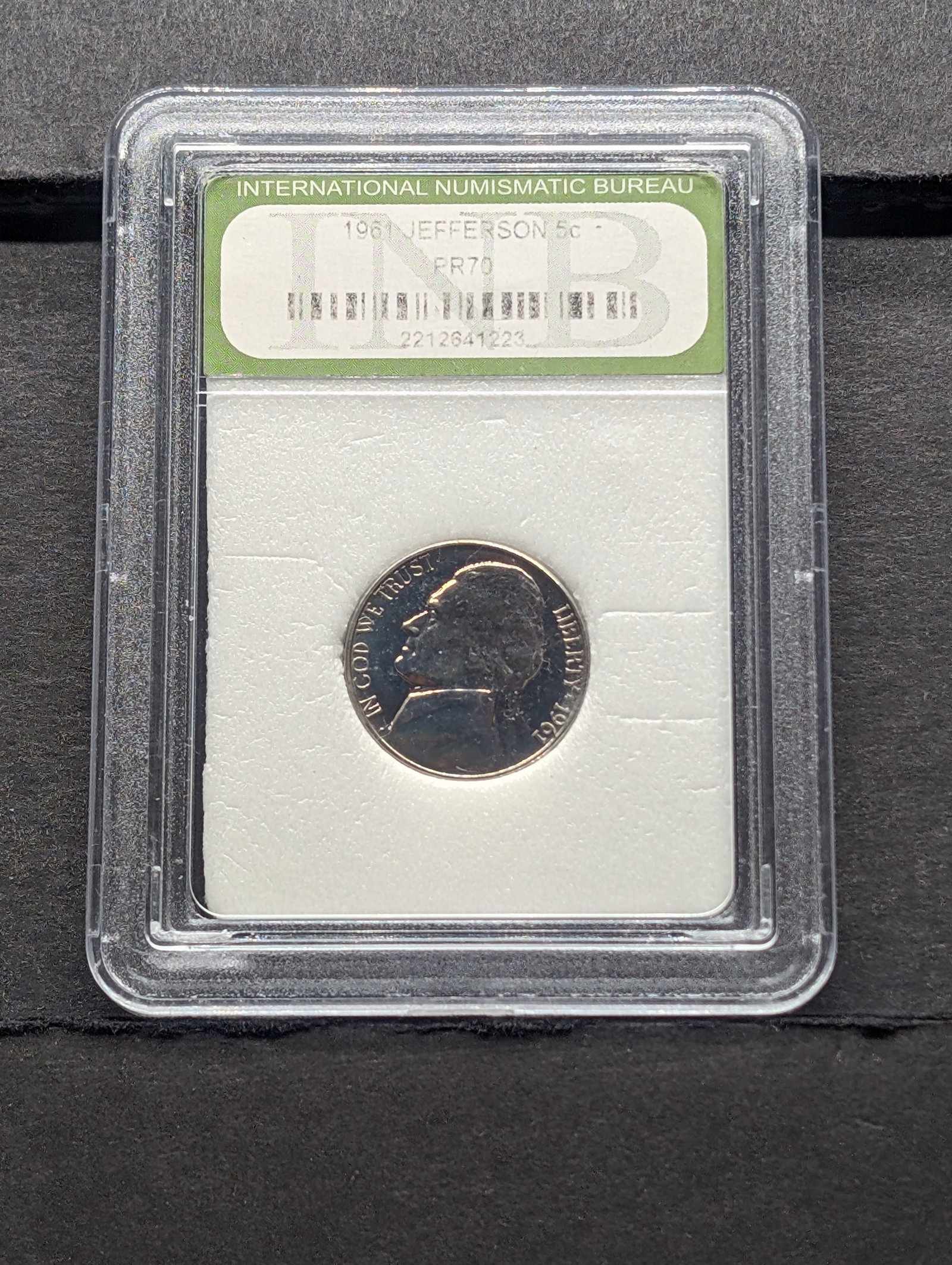 1961 PROOF Jefferson Nickel - International Numismatic Bureau PR70 (1 of 3)