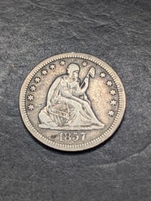 **VF - Nice Coin** 1857 w/ Drapery Seated Liberty Quarter