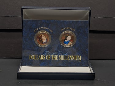 Colorized First & Last Dollars of the Millennium Collection in Display Box (1999 Susan B. Anthony &