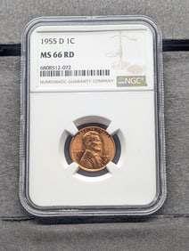 1955-D Lincoln Wheat Cent - NGC MS66 RD