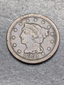 1851 Braided Hair Large Cent