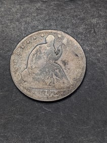 **GOOD** 1857 w/ Drapery Seated Liberty Half Dollar