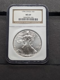 1996 American Silver Eagle - NGC MS69