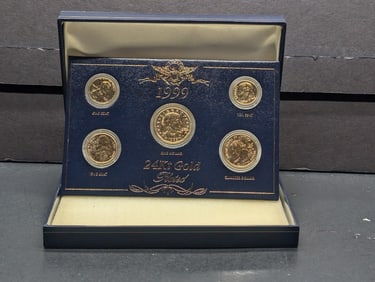 24k Gold *LAYERED* 1999 Year Coin Collection in Display Box