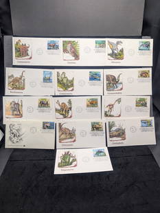 1997 Complete Set The World of Dinosaurs 1st Day Cachets: 1997 Complete Set The World of Dinosaurs 1st Day Cachets