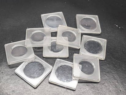 10 assorted plastic 2 X 2 coin holders: 10 assorted plastic 2 X 2 coin holders
