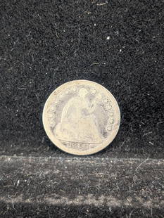 1850 United States Seated Liberty Half Dime. Vintage Type Coin.: 1850 United States Seated Liberty Half Dime. Vintage Type Coin.