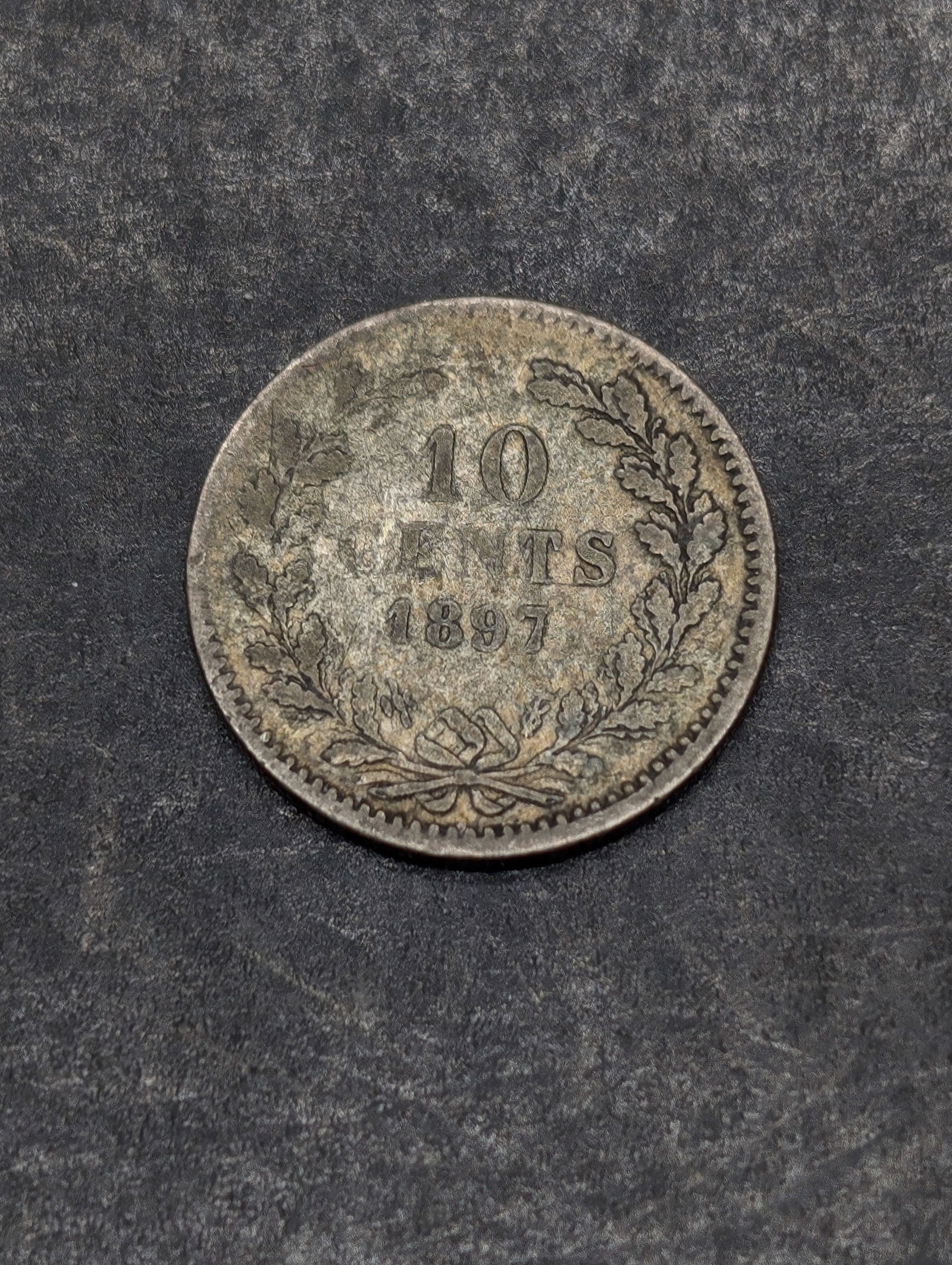 1897 Netherlands Silver 10 Cents -64% Silver (1 of 3)