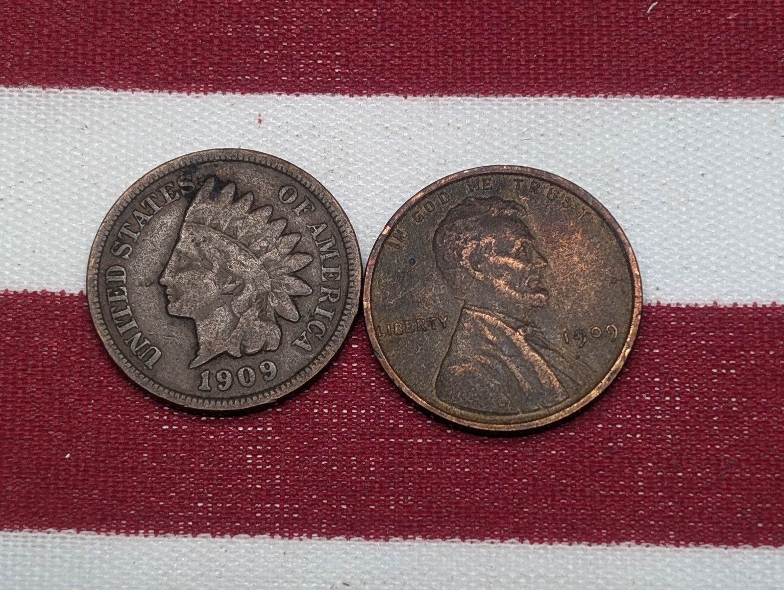 1909 Indian Head Cent 7 1909 VDB Lincoln Wheat Cent (1 of 6)