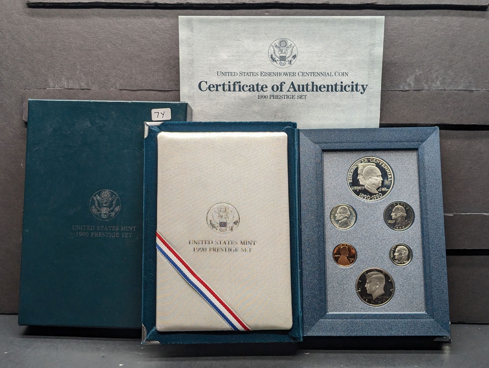 1990-P 90% Silver Dollar &-S US Mint Prestige Set (1 of 5)