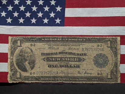 Series 1918 $1 National Currency Note - New York: Series 1918 $1 National Currency Note - New York