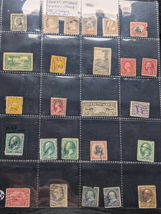 Sheet of Rare Early U.S. Postage Stamps: Sheet of Rare Early U.S. Postage