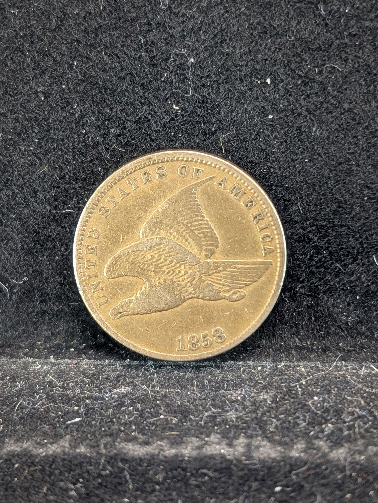 1858 United States Flying Eagle Cent. Vintage Type Coin. (1 of 2)