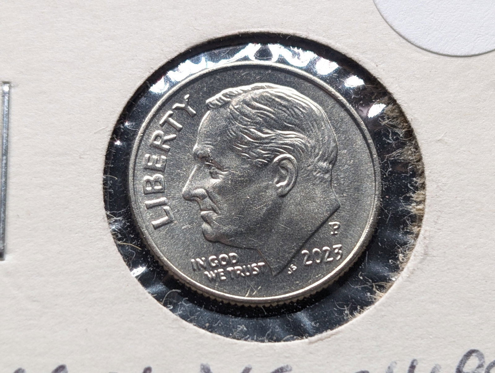 2023-P Roosevelt Dime, many die chips both sides: 2023-P Roosevelt Dime, many die chips both sides