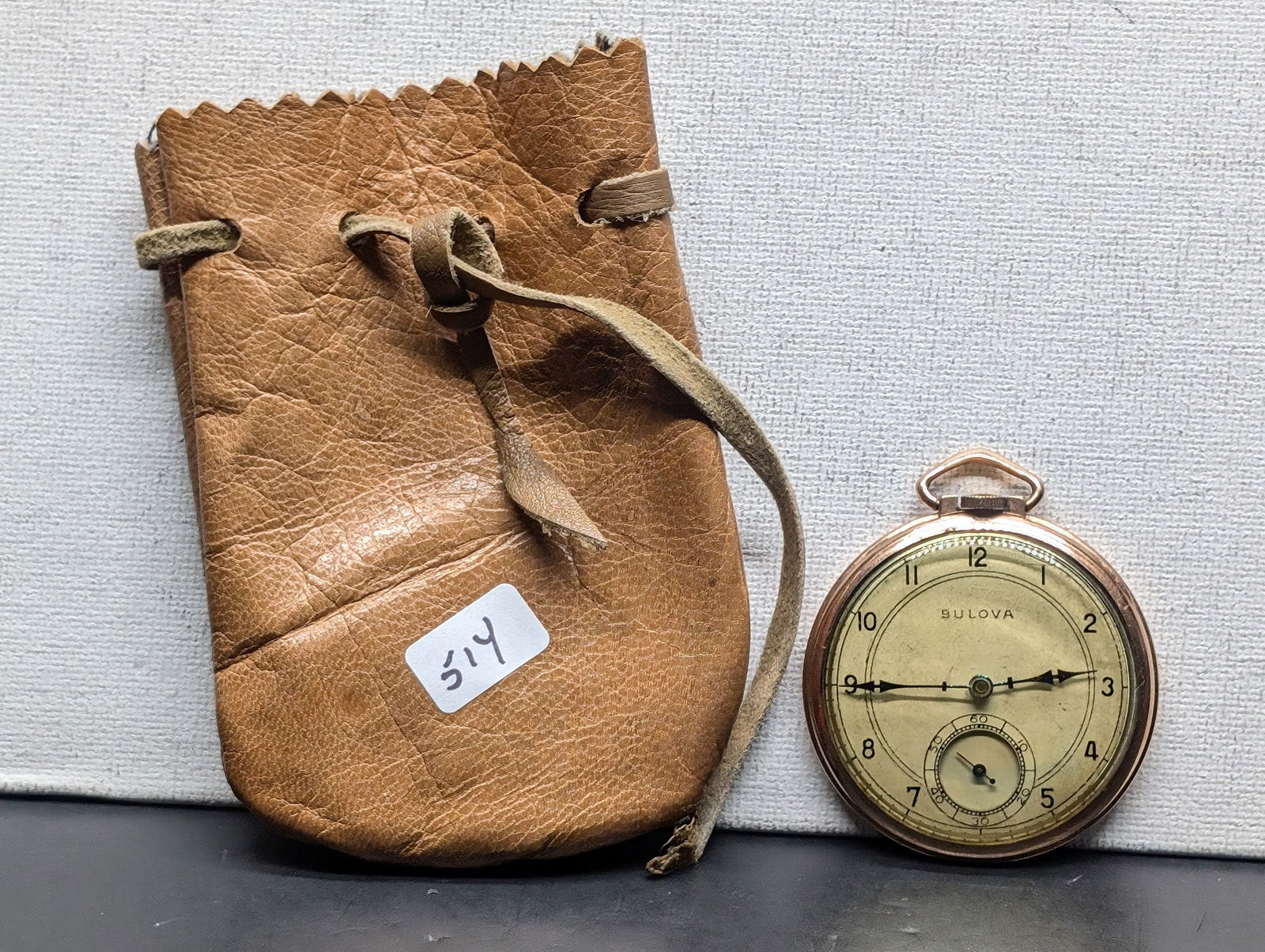 Bulova 14k RGP Pocket Watch - 17j - Works: Bulova 14k RGP Pocket Watch - 17j - Works