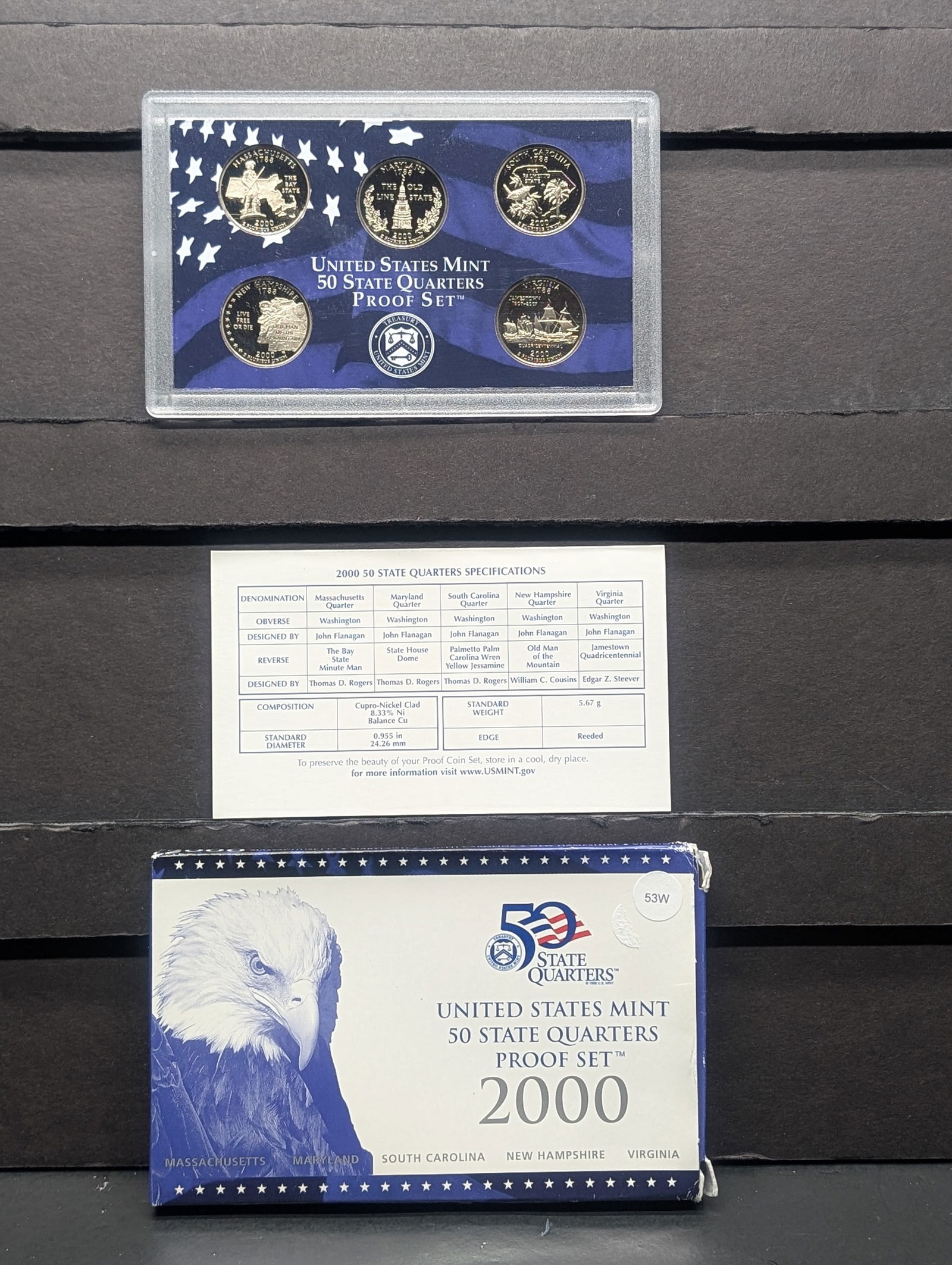 2000-S U.S. Mint 50 State Quarters Proof Set In OGP (1 of 4)